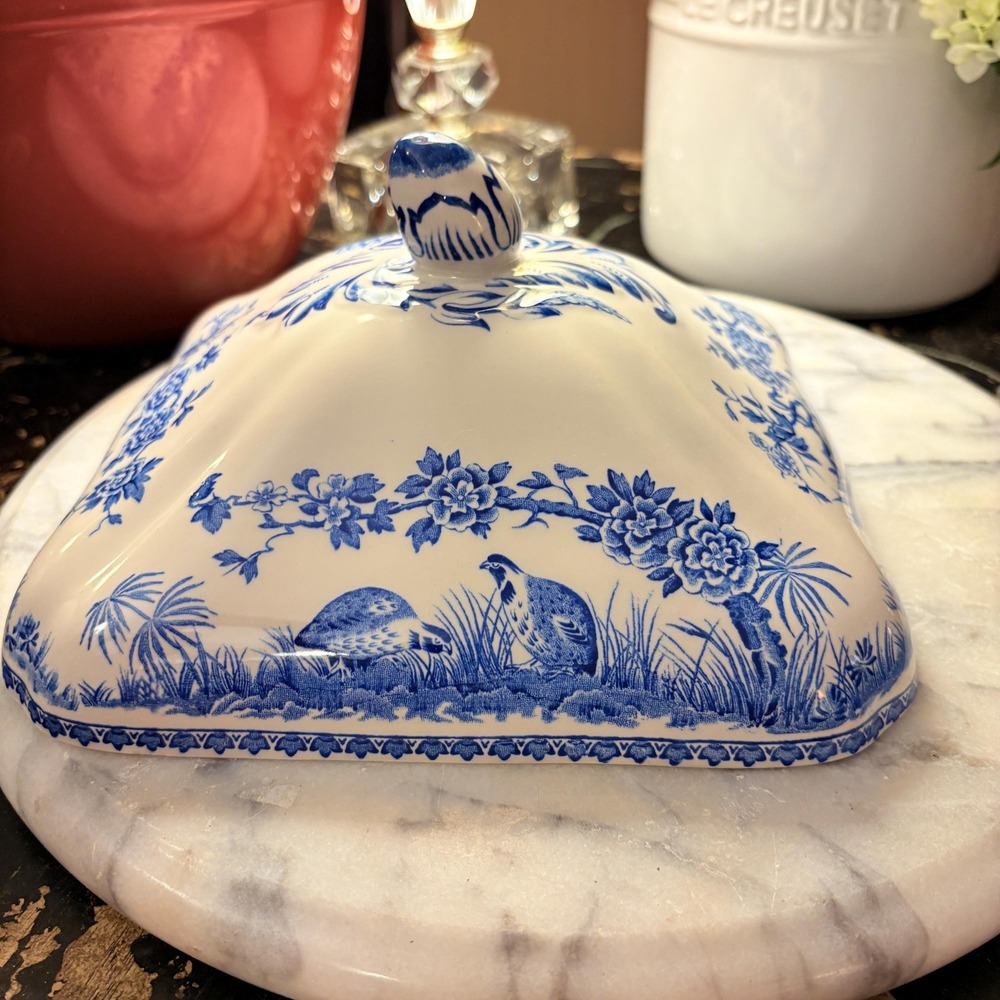 Rare Furnivals "Quail" Blue & White Square Tureen Lid Only Porcelain‎ Vintage